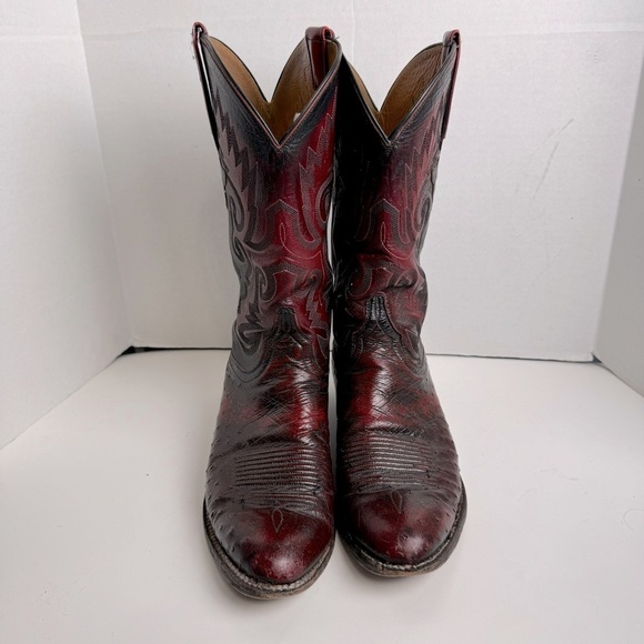 Lucchese Men’s Ostrich Quill Boots Round Toe Cowboy Western Classic Size 9A - Picture 5 of 15